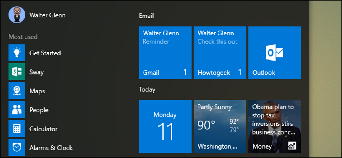 Cara Membuat Ubin Langsung di Menu Mulai Anda untuk Setiap Akun di Windows 10 Mail