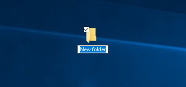 "Folder Baru" di desktop Windows 10.