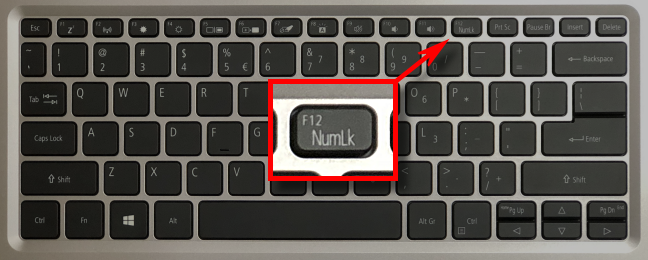 Contoh kunci numlock laptop