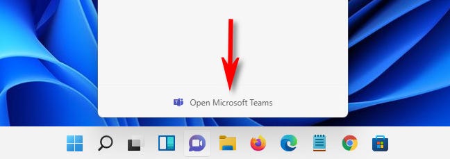Jika Anda mengklik "Buka Microsoft Teams", aplikasi Microsoft Teams lengkap akan terbuka.