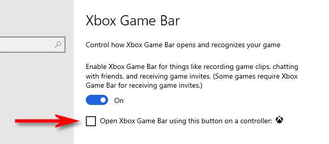 Hapus centang pada kotak ini untuk menonaktifkan tombol Xbox di Windows 10