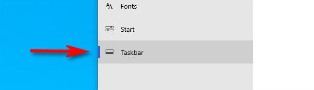 Pilih "Taskbar" dari menu sidebar di Pengaturan Windows.