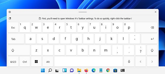 Keyboard sentuh Windows 11