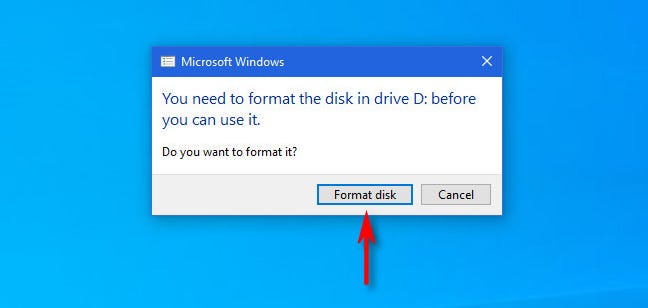 Klik "Format Disk."