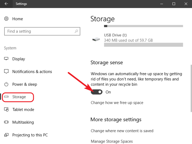 Cara Mengosongkan Ruang Disk Secara Otomatis dengan Storage Sense Windows 10