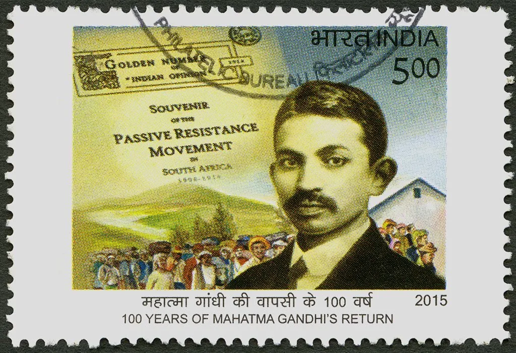 Perangko pos India, memperingati 100 tahun kembalinya Gandhi ke India