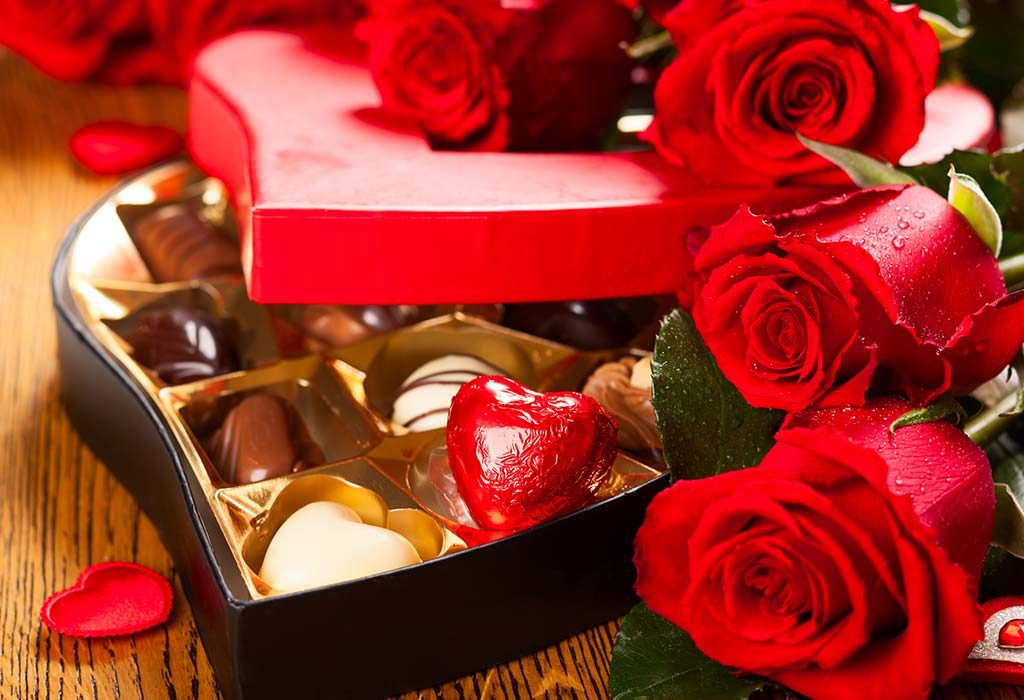 Mawar Merah dan Kotak Cokelat