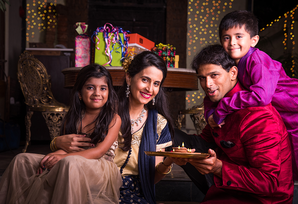 Potret keluarga Diwali