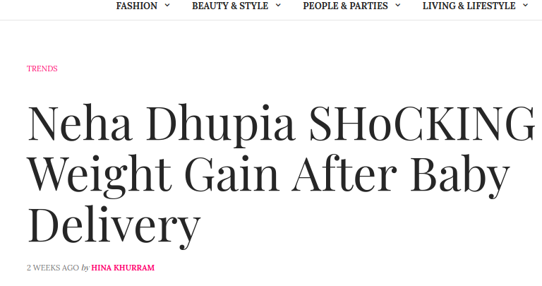 Artikel Neha Dhupia Fat Shaming